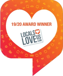 Locals Love Us 2019 2020 Award badge.