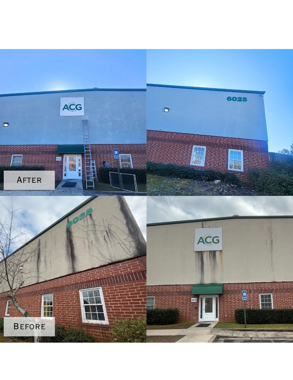 Before and after commercial business exterior