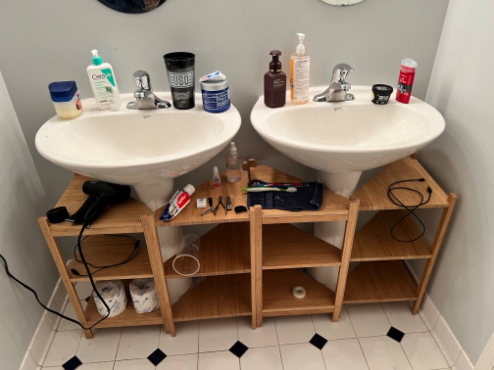 Replaced Bathroom Sink with Vanity