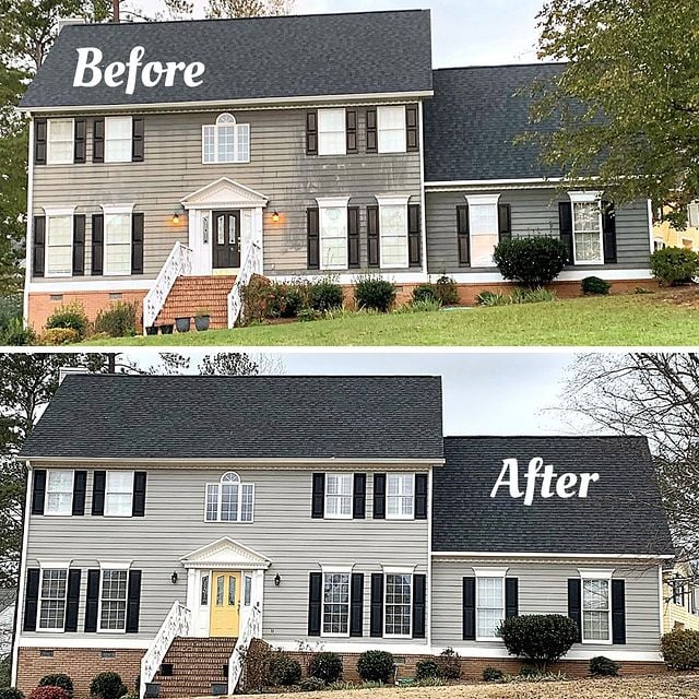 Before-after 2 story painted home