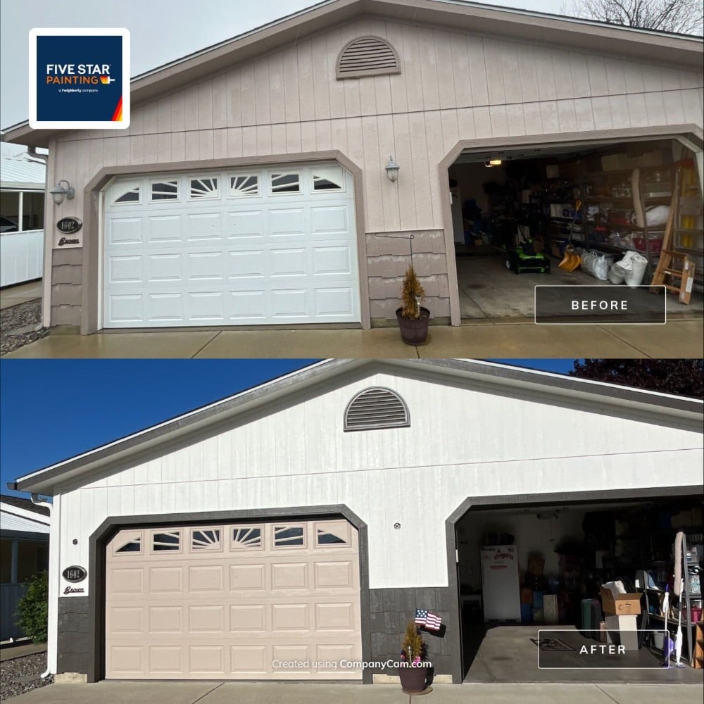 Exterior painting, siding, trim, garage door, residential painting, residential exterior painting, garage door painting