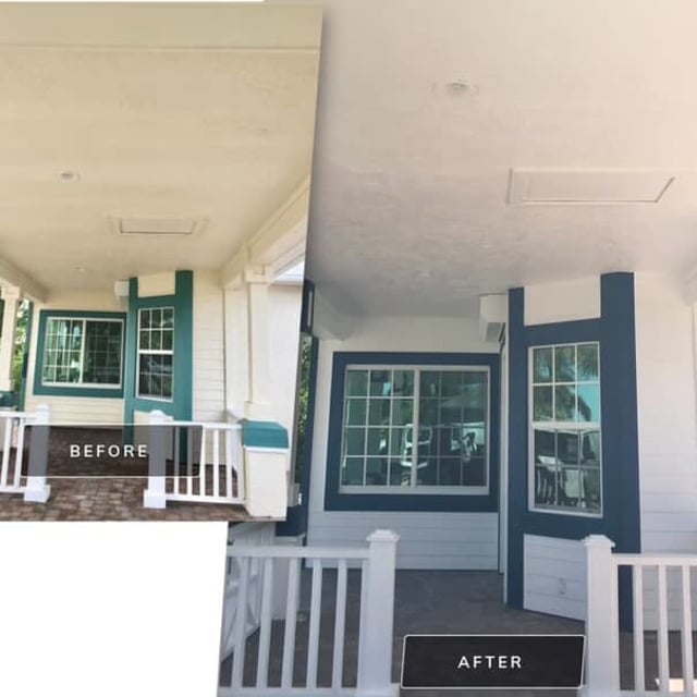 Before and After Exterior Porch Painting