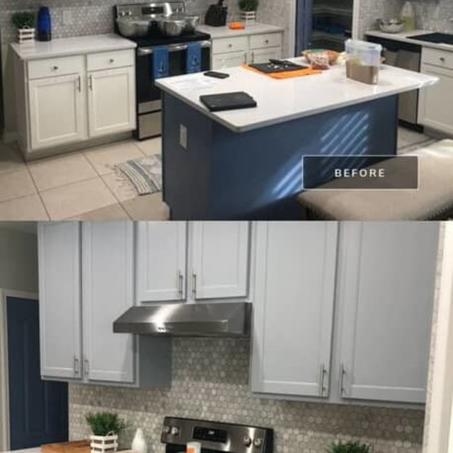 Before and After Kitchen Cabinet Painting