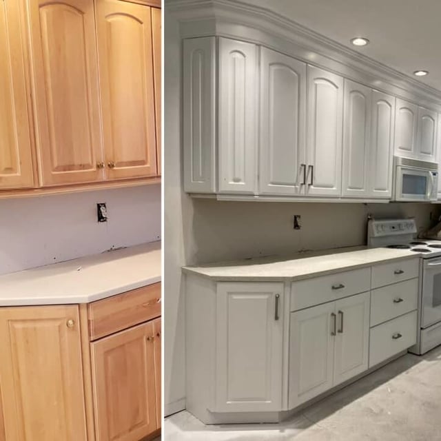 Before and After Kitchen Cabinet Painting