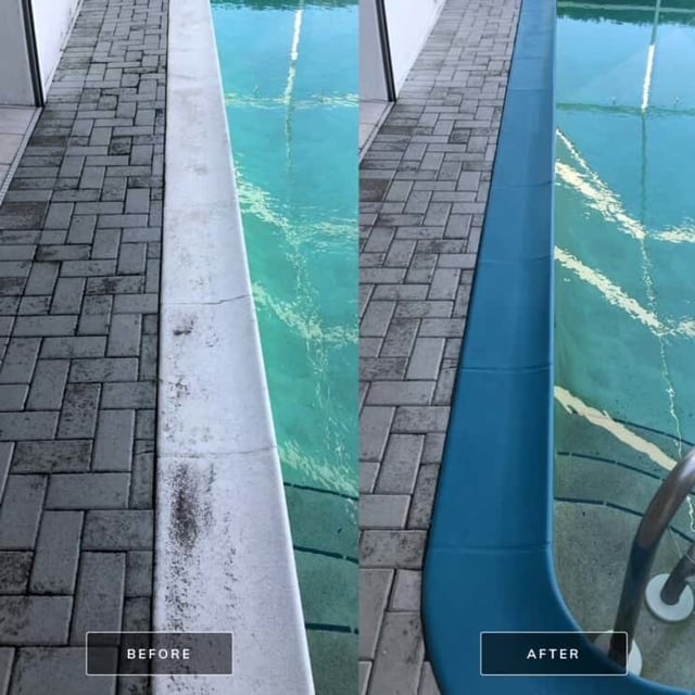 Before and After Pool Tile Painting