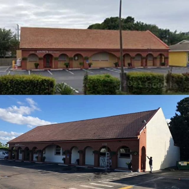 Before and After Restaurant Exterior Painting