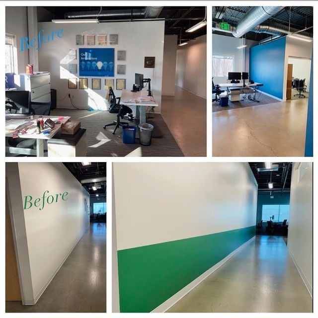 Before and after commercial interior painting project