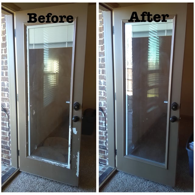 Before and after door repainting