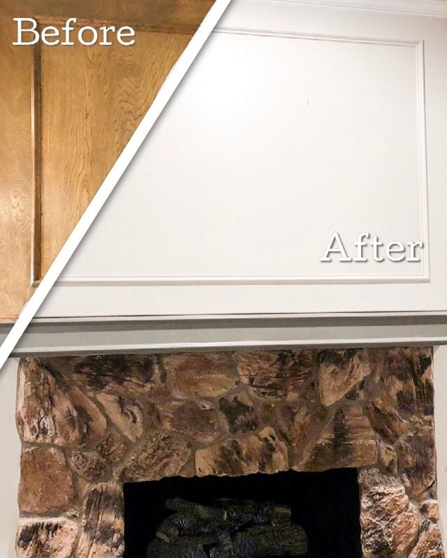 Before and after fireplace