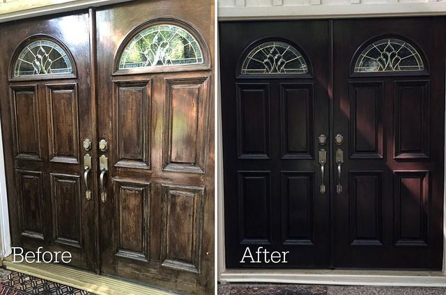 Before and after front door