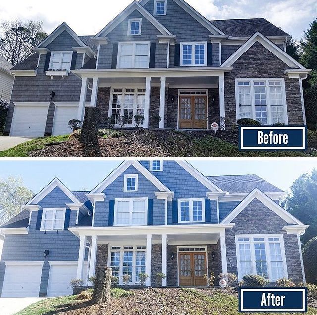 Before and after home exterior