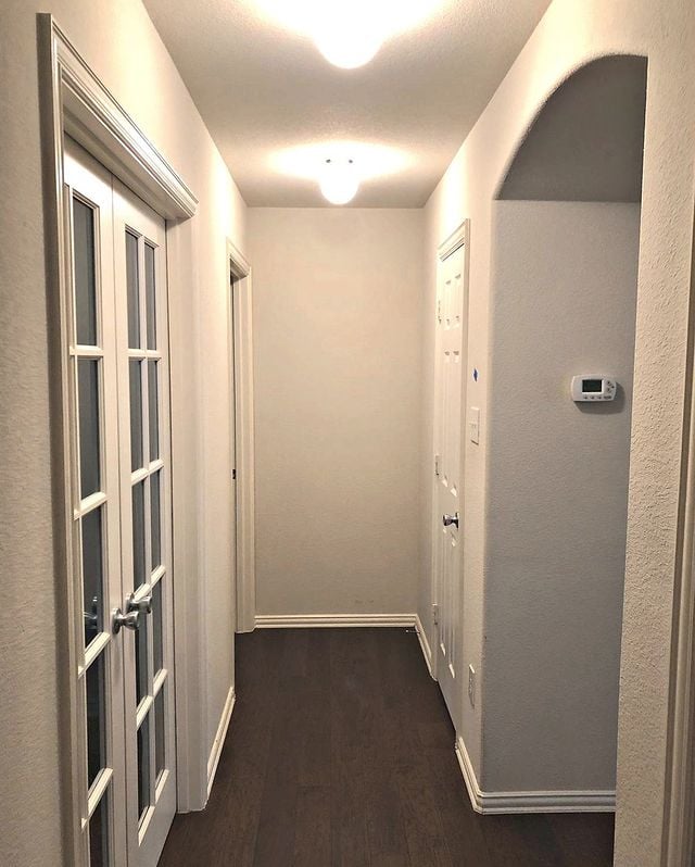 Before and after white painted hallway