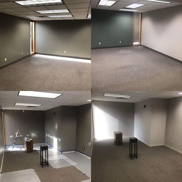 Before and after photos of commercial interior painting