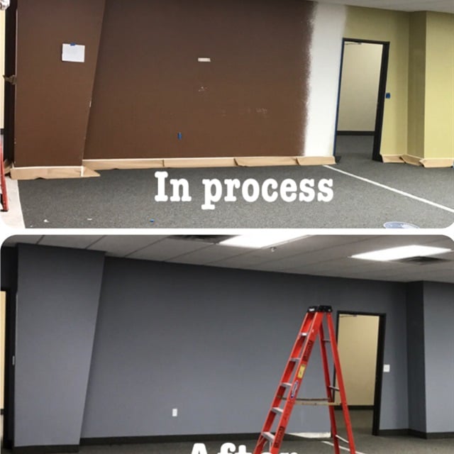 Before and after pictures of office painting