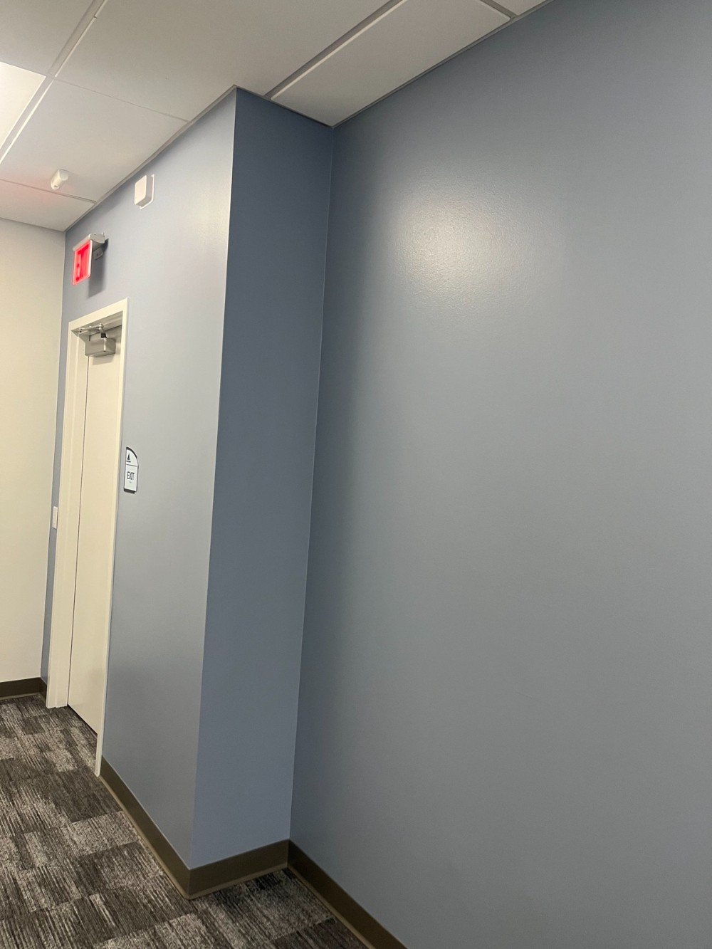 light blue painted walls in commercial space