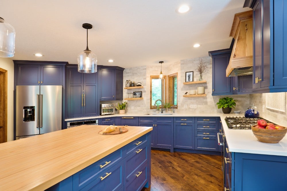 Blue Kitchen cabinets