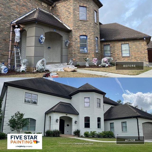 Brick and Stucco Painting Transformation