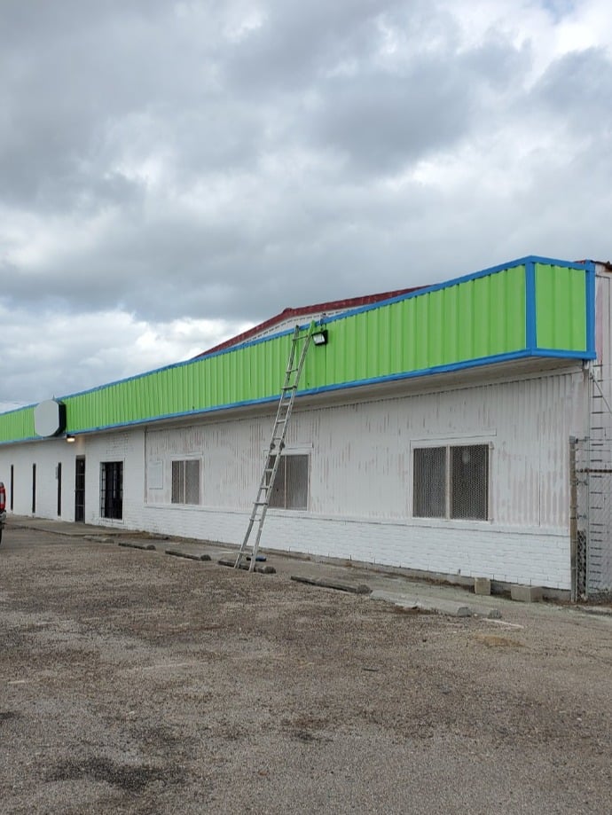 Bright View Landscape wanted the trim of building to match the company logo colors.