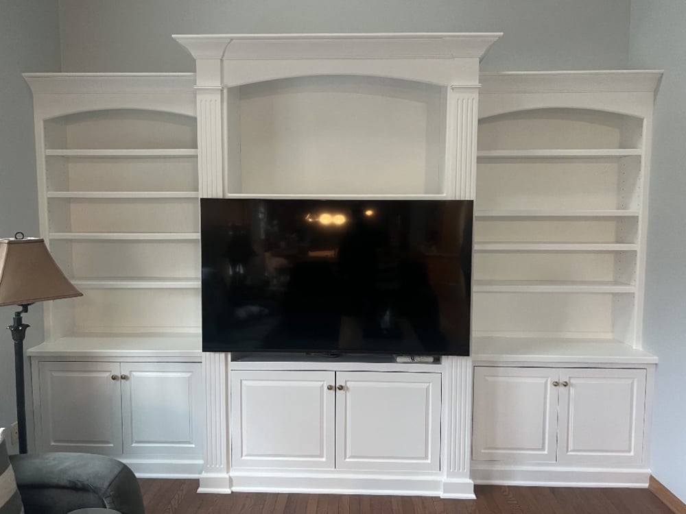 Built-in family room cabinet 