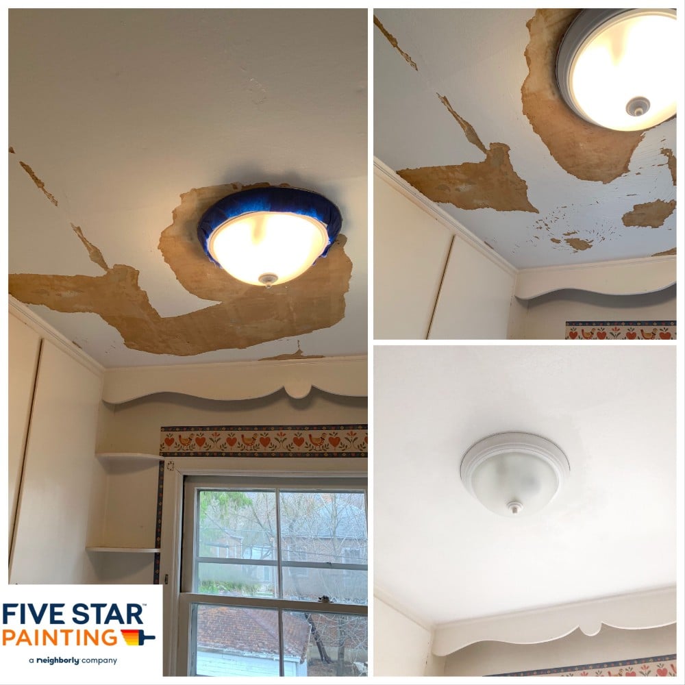 Ceiling Repair Before and After