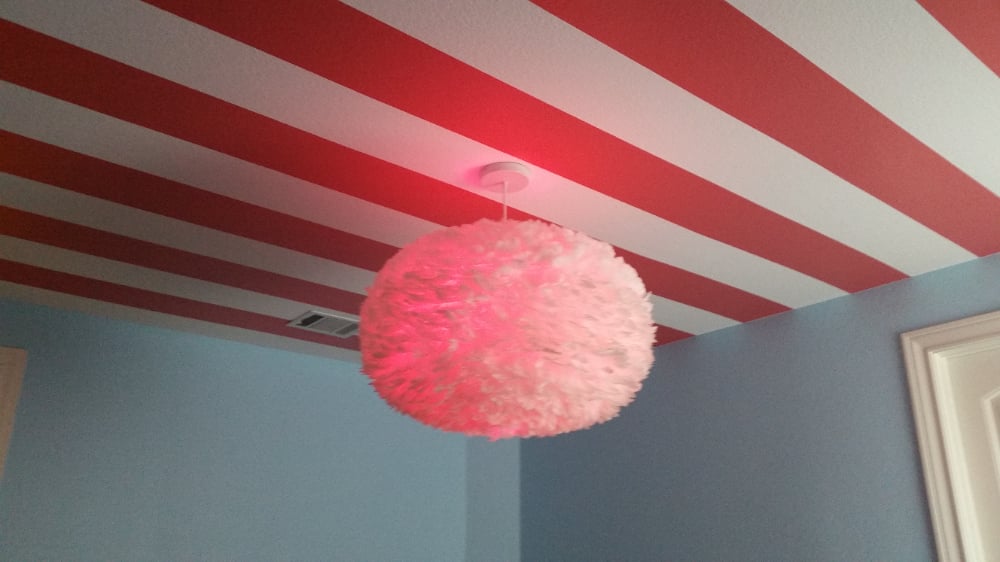 Child's bedroom ceiling.