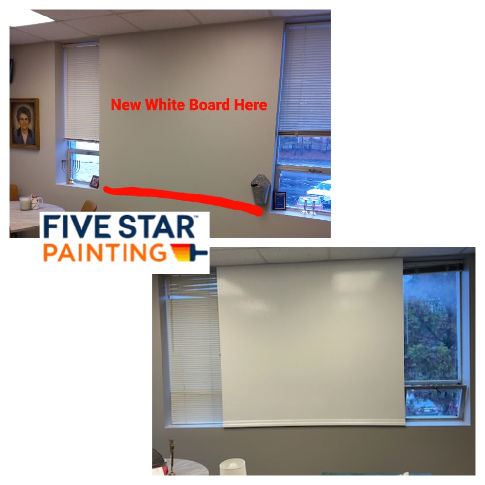 Commercial interior white board