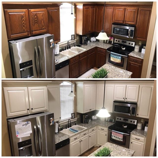 Complete Kitchen cabinets for another great customer. Benjamin Moore Advance HC-93 Carrington Beige. #fspoflafayette