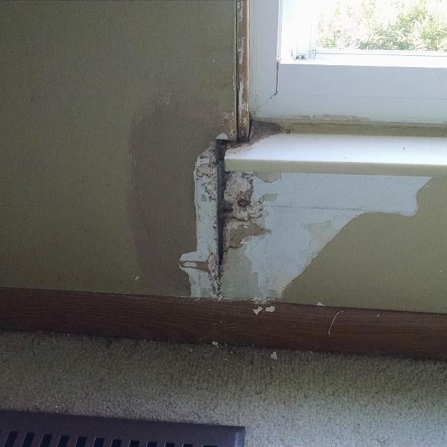 Crack in the wall before fixing