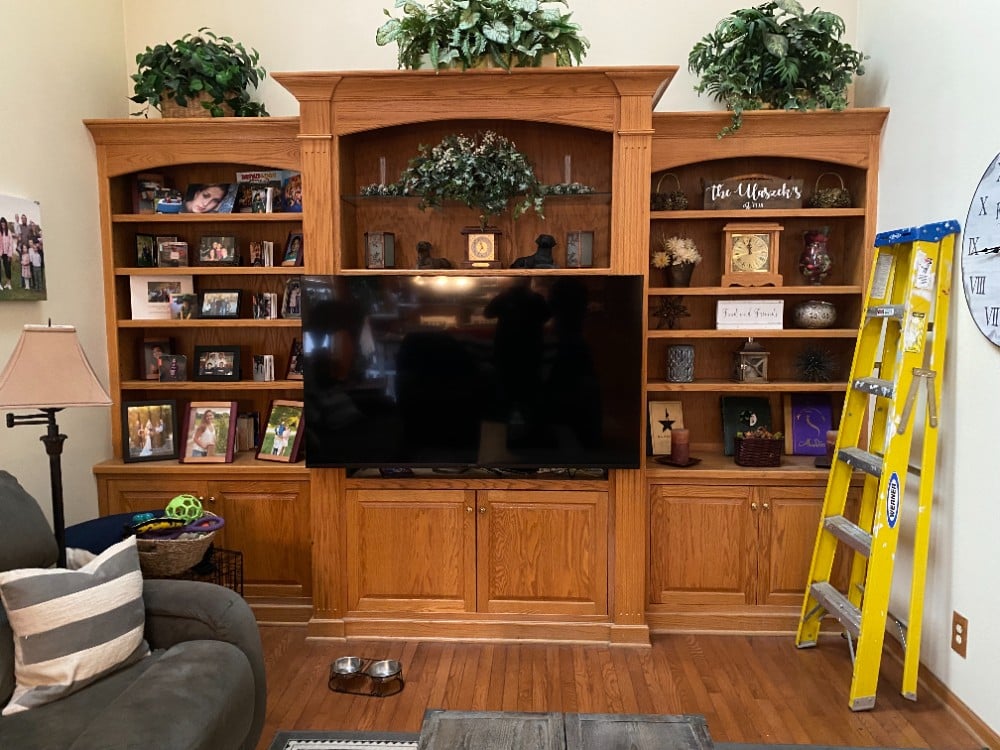 Dated built-in entertainment cabinet