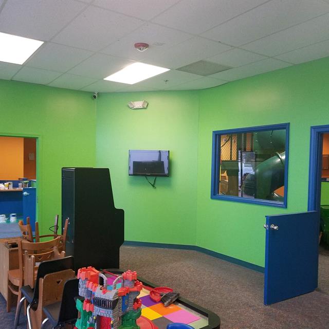 Daycare Greenafter repaint We services Raleigh, Durham, Chapel Hill, Wake Forest, Brier Creek, Hillsbourough, Pittsboro, Rolesville with Sherwin Williams, Ben Moore paints for Interior, Exterior, cabinets, Deck Popcorn ceiling removal, commerical