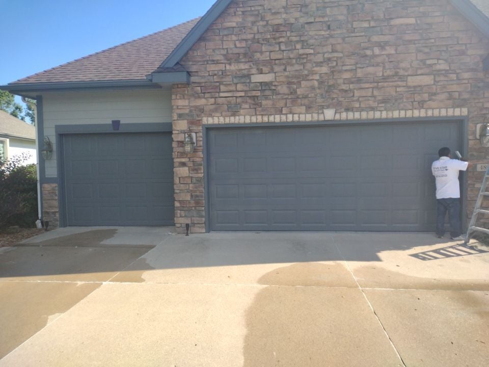 Dark Brown Exterior Painted Garage Doors