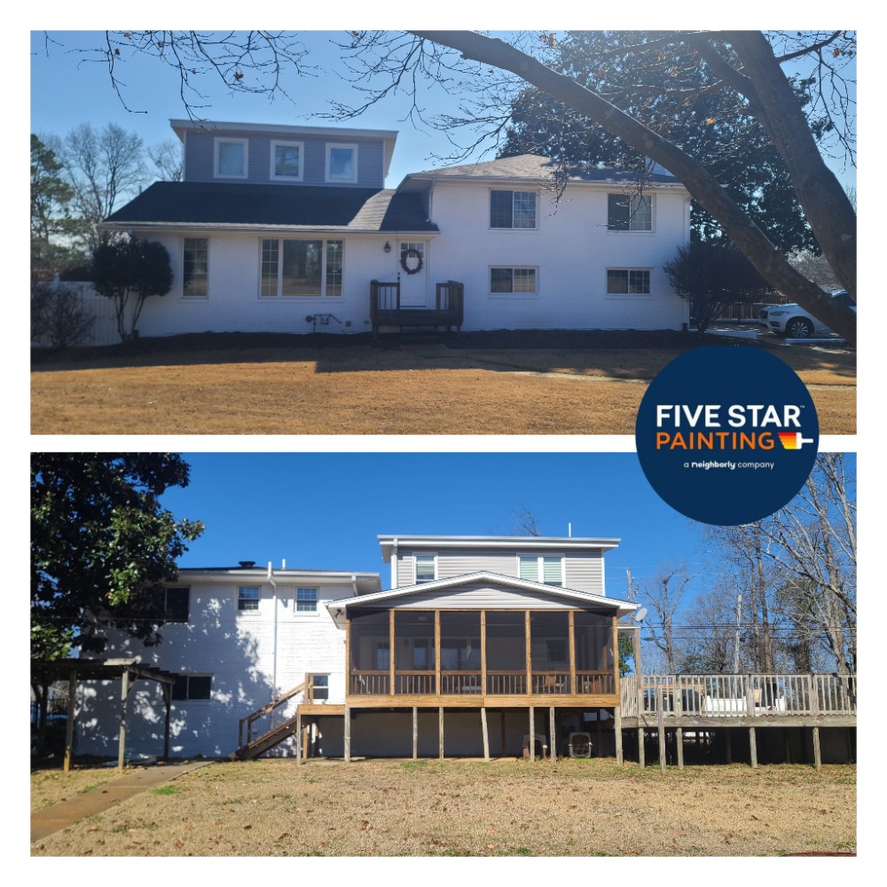 Exterior lime paint on brick in Hoover, AL. in Hoover, AL.