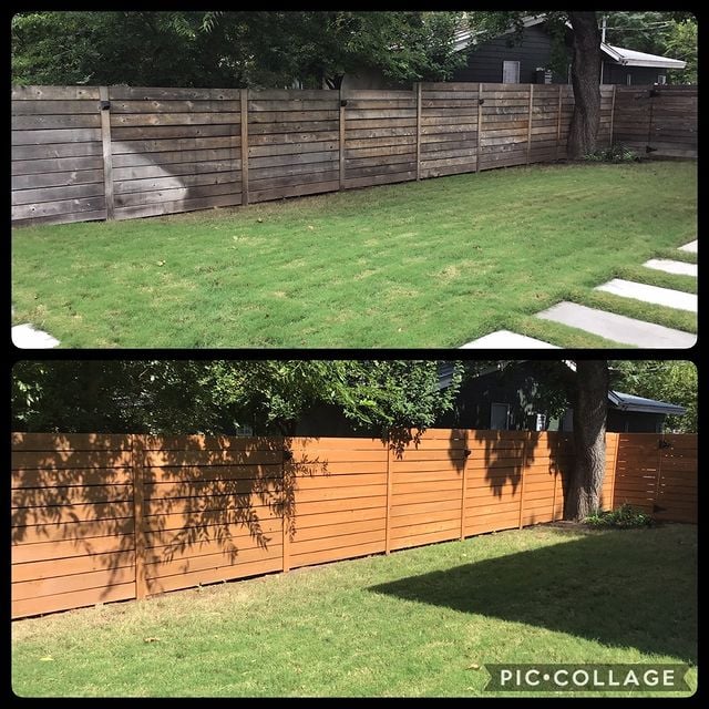 Fence staining custom color.