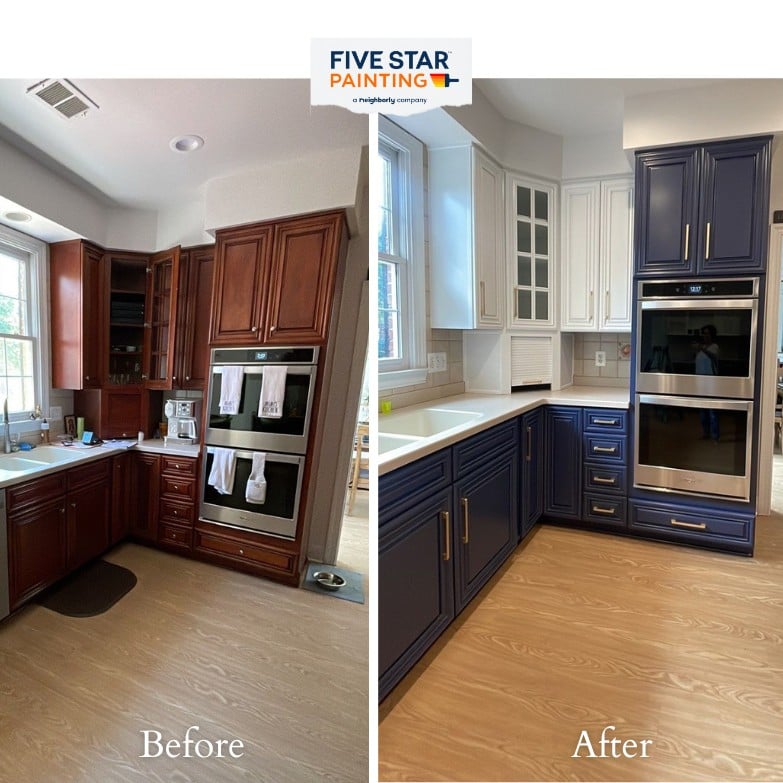 Freshly Painted Kitchen Cabinets