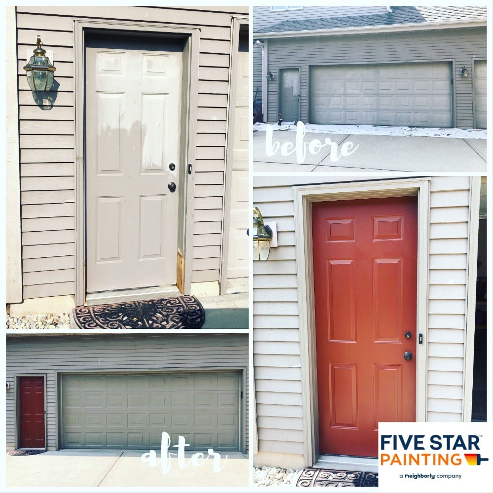 Front and Garage Door Before and After