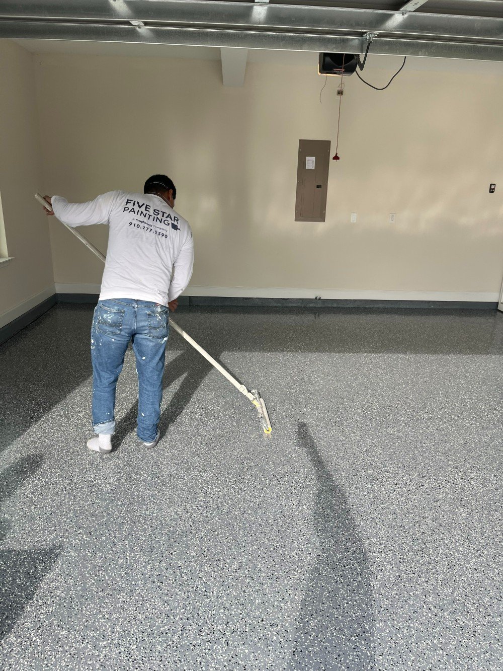 Garage Floor Epoxy local painting contractors Sherwin Williams epoxy