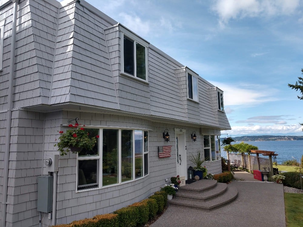 Cedar Shingle two story home with Puget Sound View.