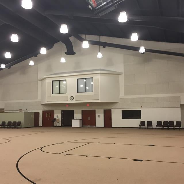 Gymnasium ceiling black paint