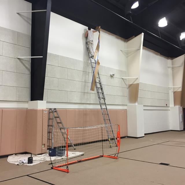 Gymnasium paint with black ceiling