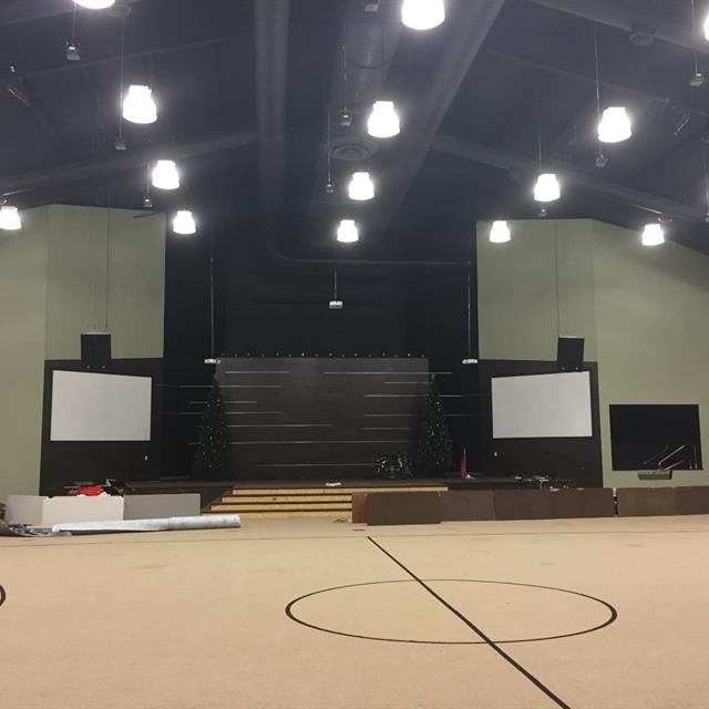 Gymnasium stage paint