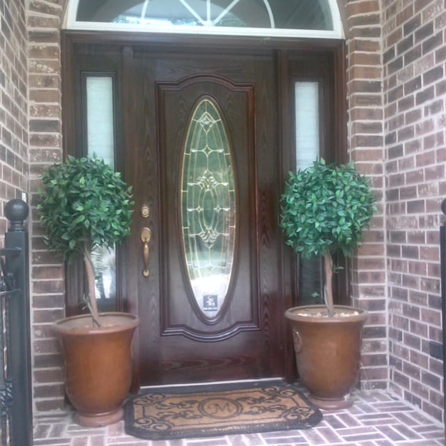 House entrance decorated with plants