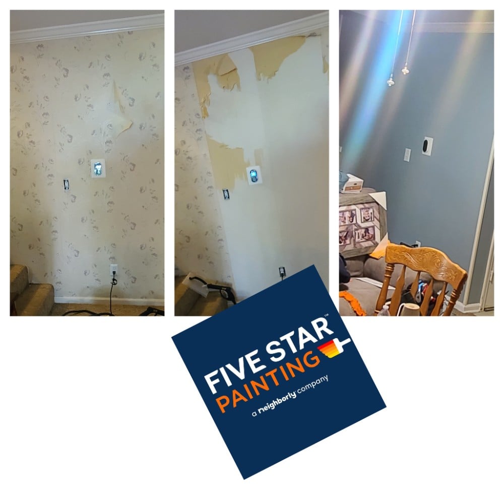 Interior wallpaper removal in Leeds, AL.