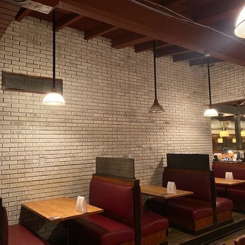 Jim N Nicks BBQ interior brick antique lime wash