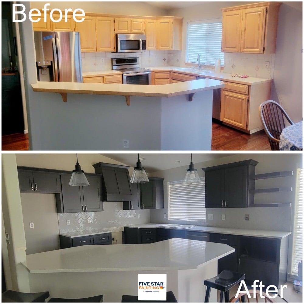 Kitchen cabinet repaint serving in Coeur d'Alene, Sandpoint, Athol, Post Falls, and Cocolalla, Idaho.