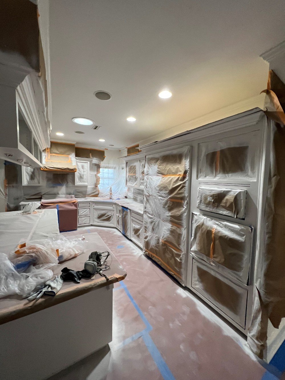 Kitchen Prepped for Painting