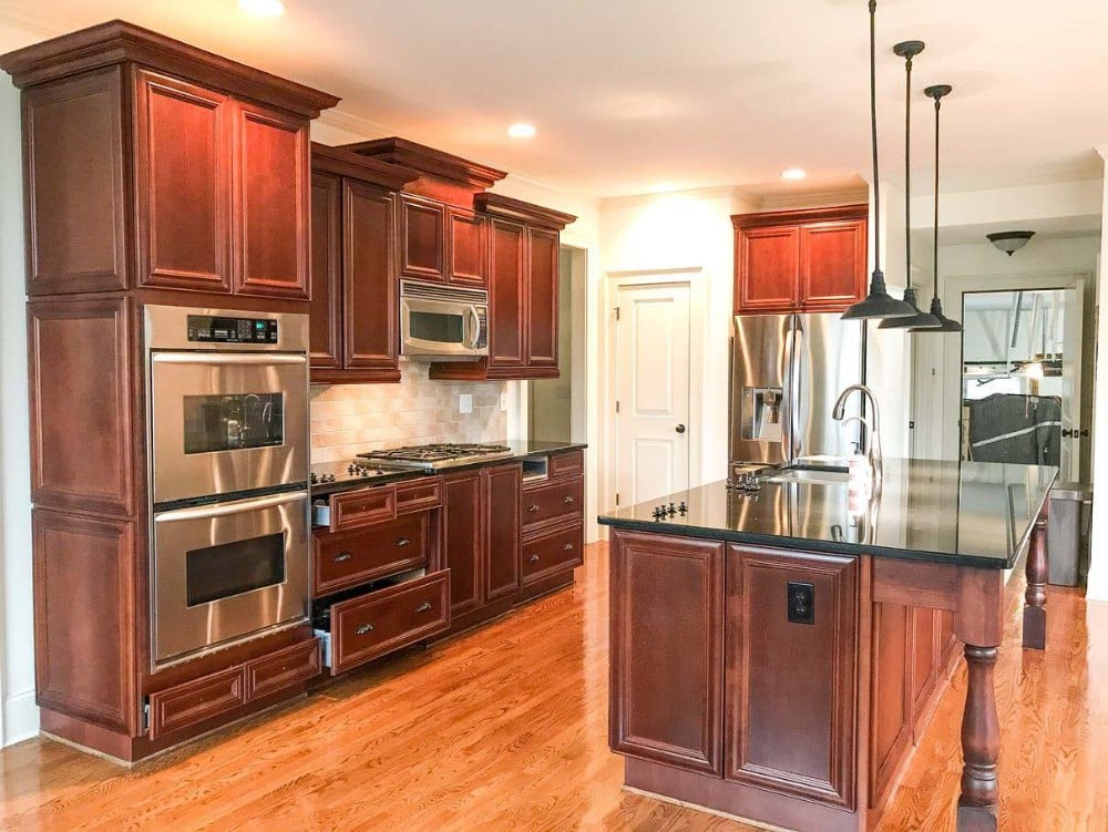 Kitchen in stain before painting