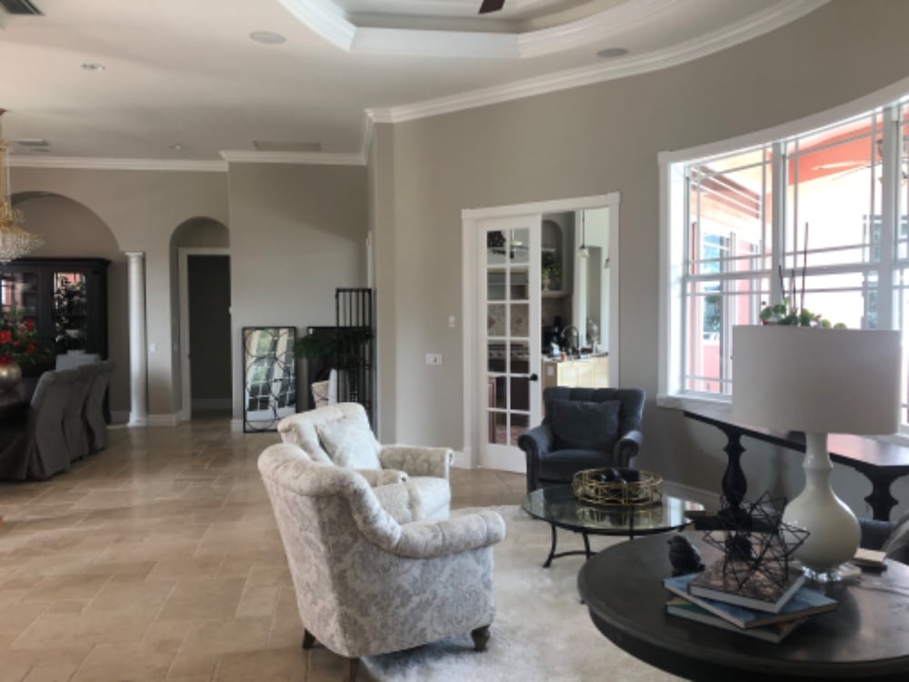 Living room with Repose Gray