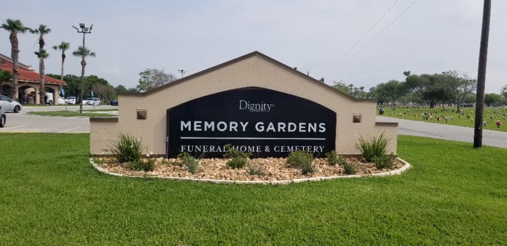 Memory Gardens signage