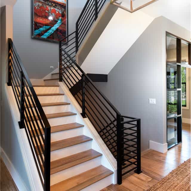 Modern Staircase-black rails