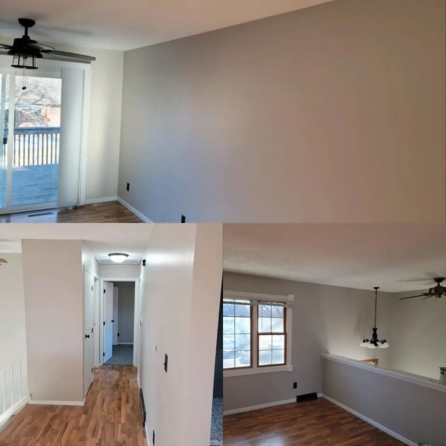 Multiple photos of repainted rental property